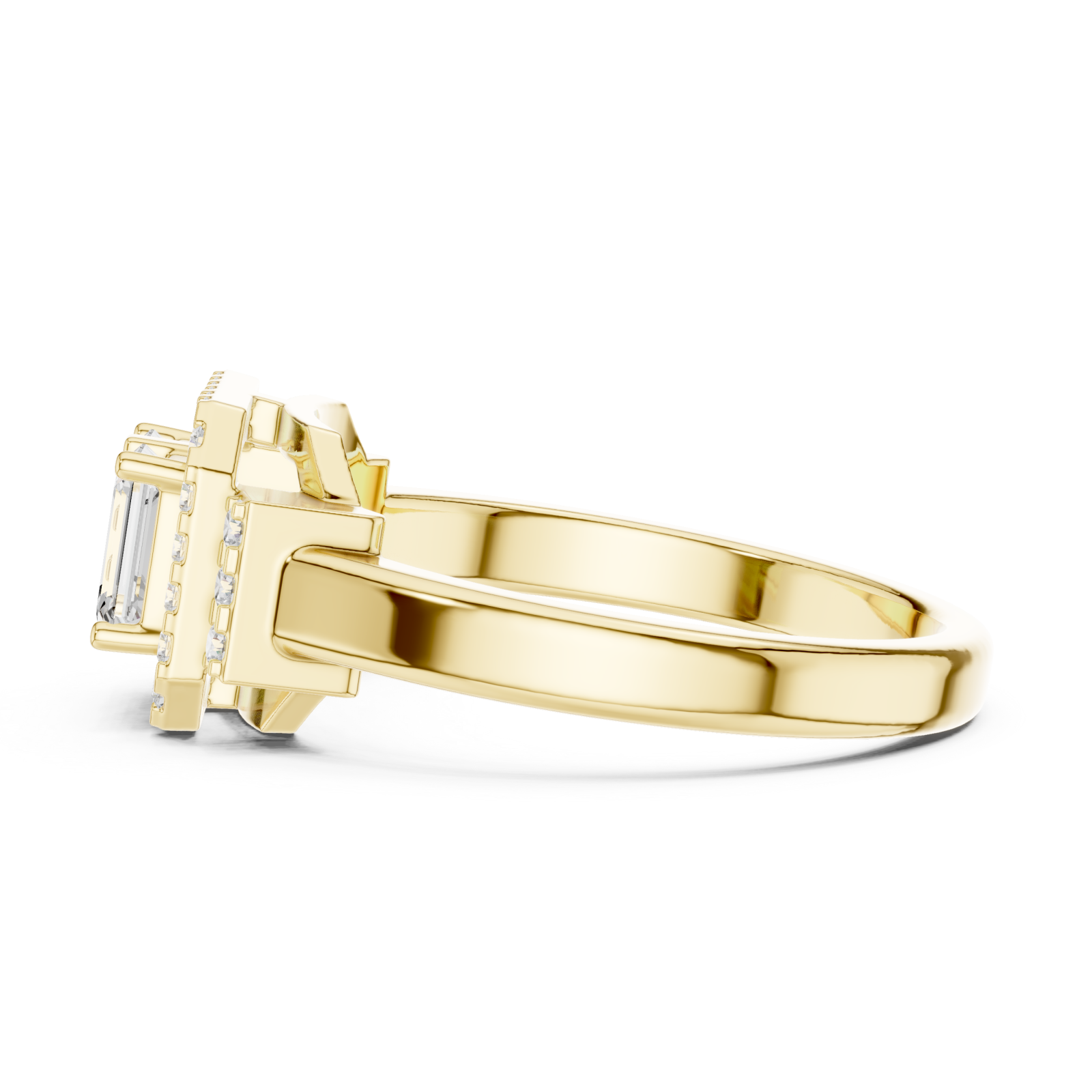  Gold Lustrous Harmony Double Halo Band Side View