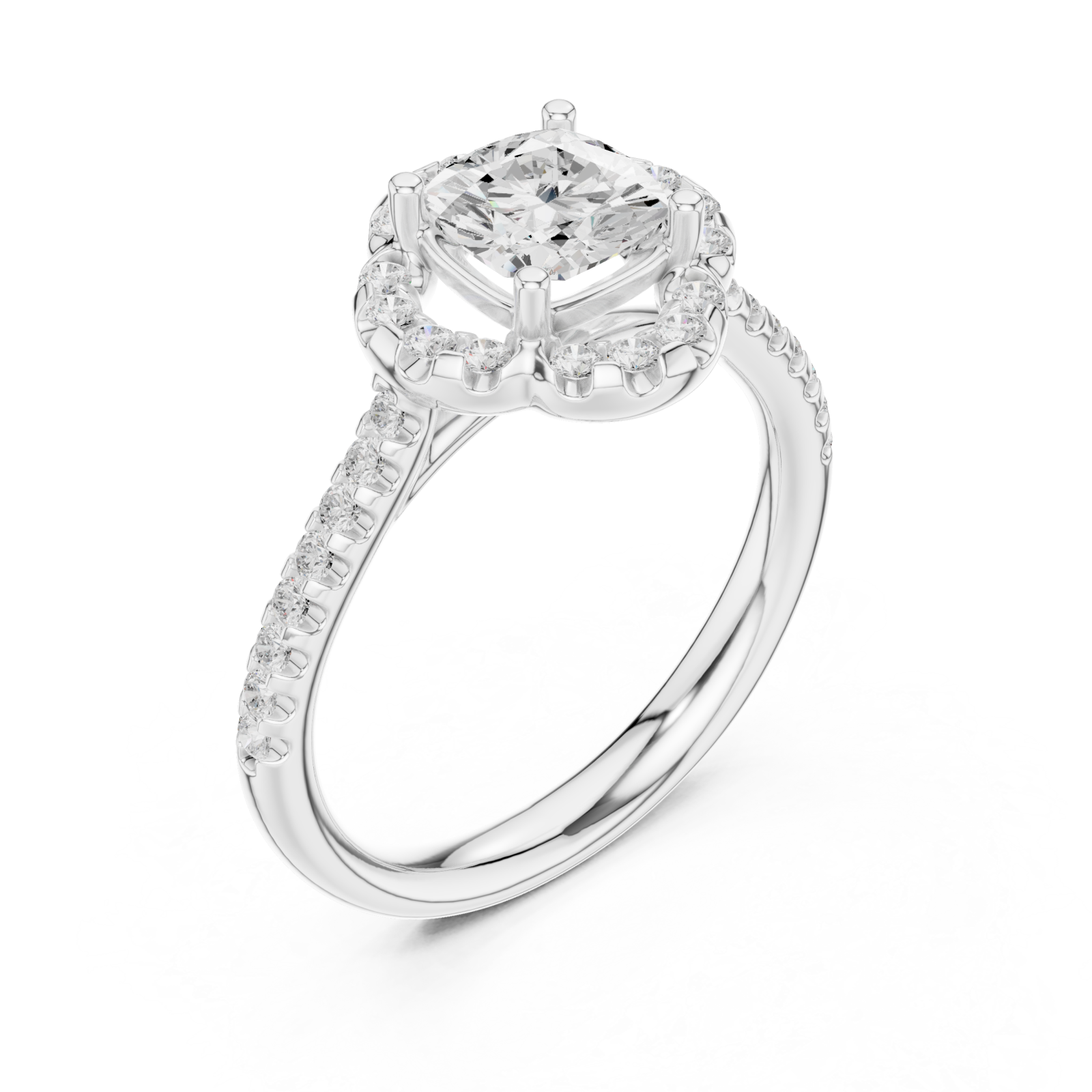  White Gold Celestial Grace Twinkle Halo Setting Ring Right View