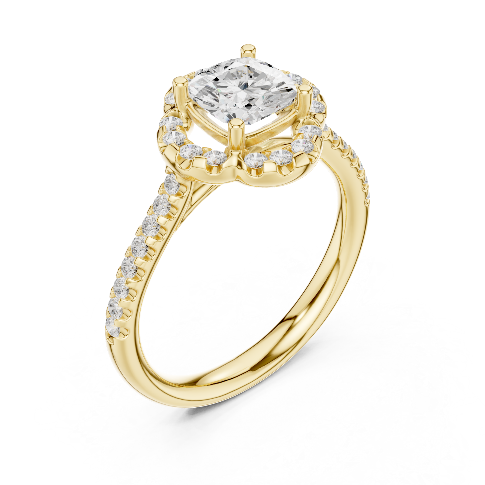 Gold Celestial Grace Twinkle Halo Setting Ring Right View