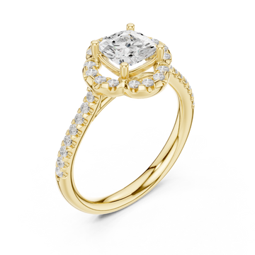 Gold Celestial Grace Twinkle Halo Setting Ring Right View