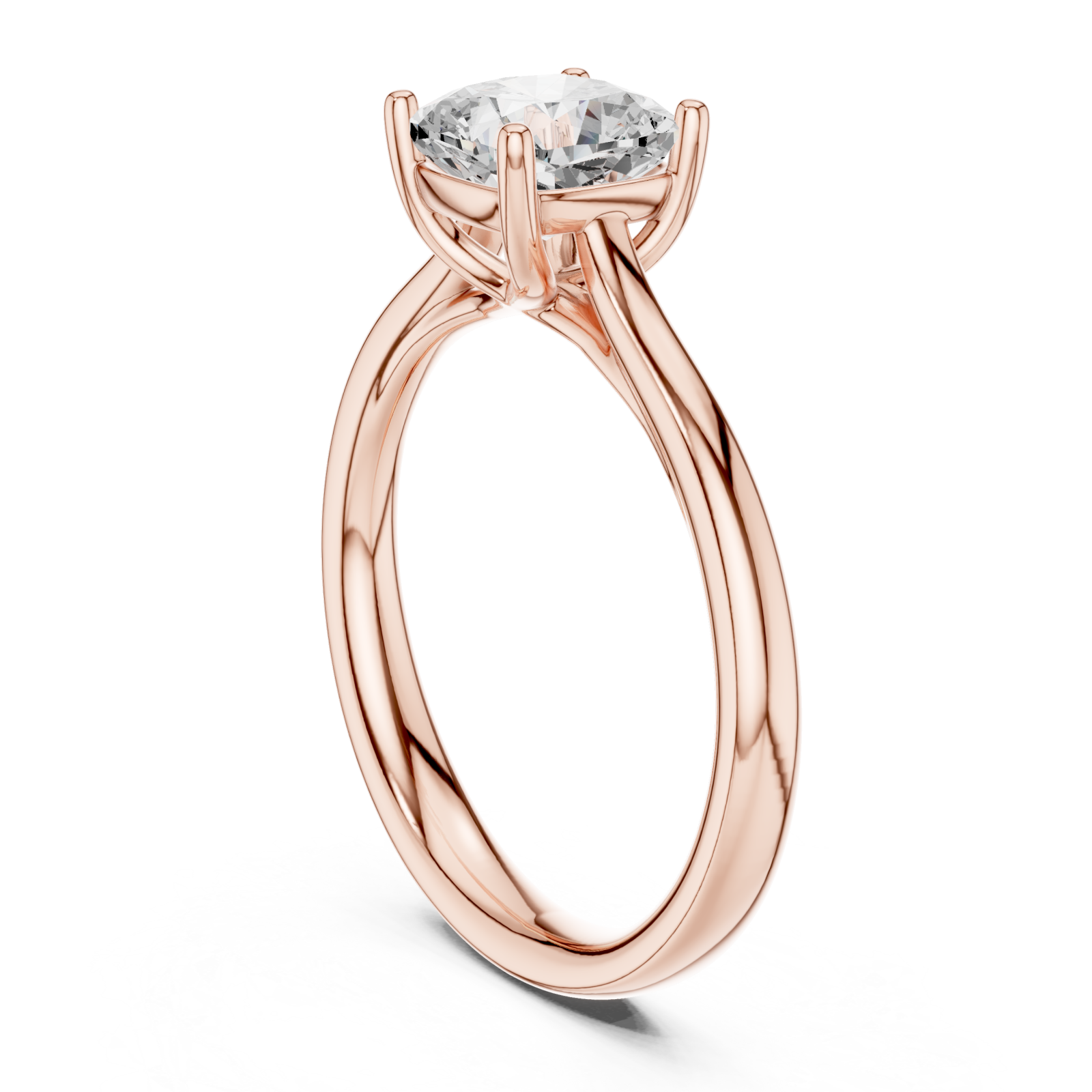  Rose Gold Celeste Embrace Cushion Solitaire Ring Left View