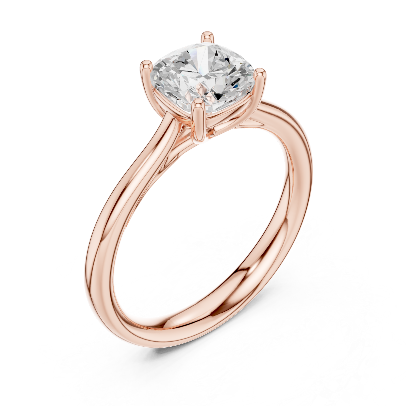 Rose Gold Celeste Embrace Cushion Solitaire Ring Right View