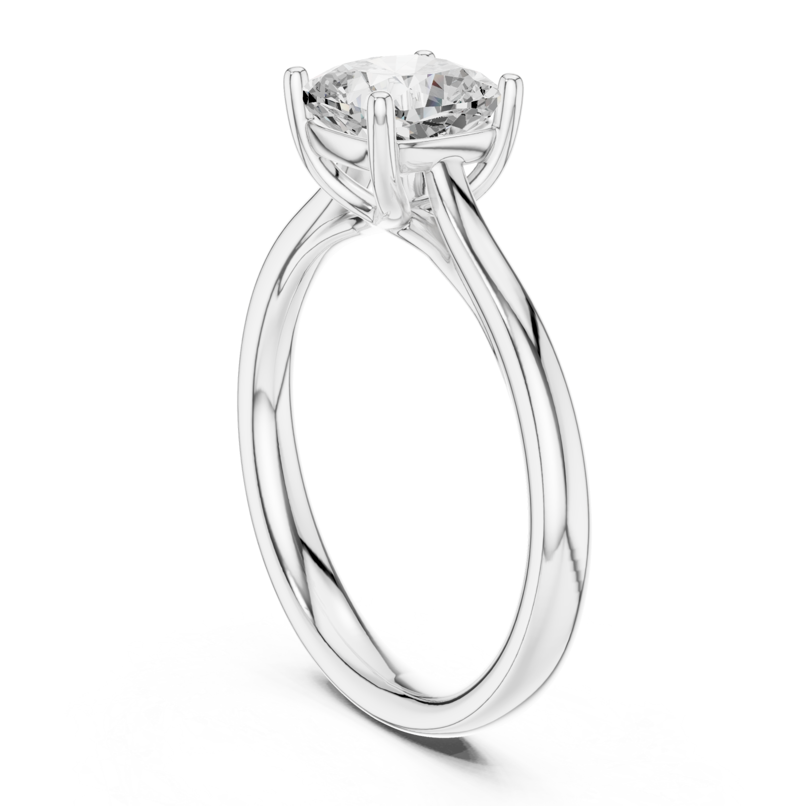  White Gold Celeste Embrace Cushion Solitaire Ring Left View