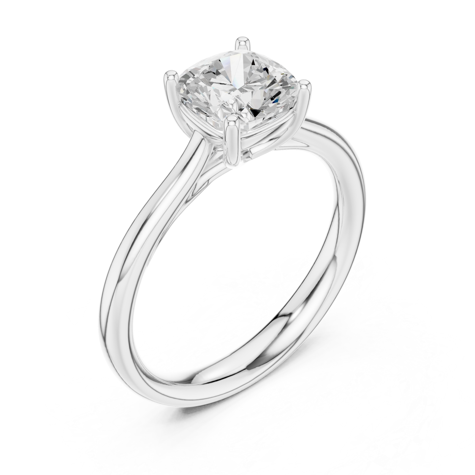  White Gold Celeste Embrace Cushion Solitaire Ring Right View