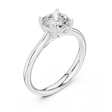  White Gold Celeste Embrace Cushion Solitaire Ring Right View