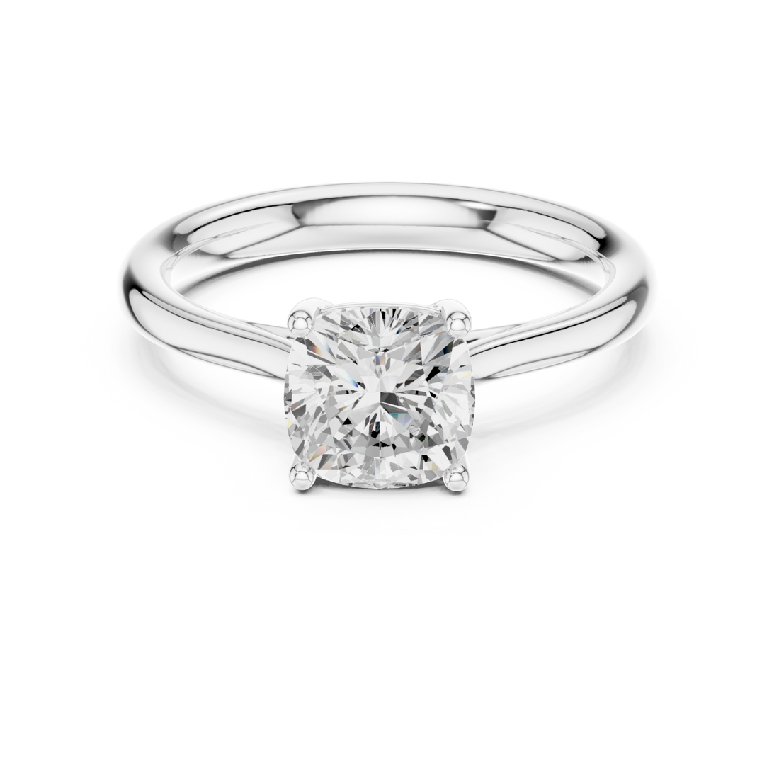  White Gold Celeste Embrace Cushion Solitaire Ring Right View