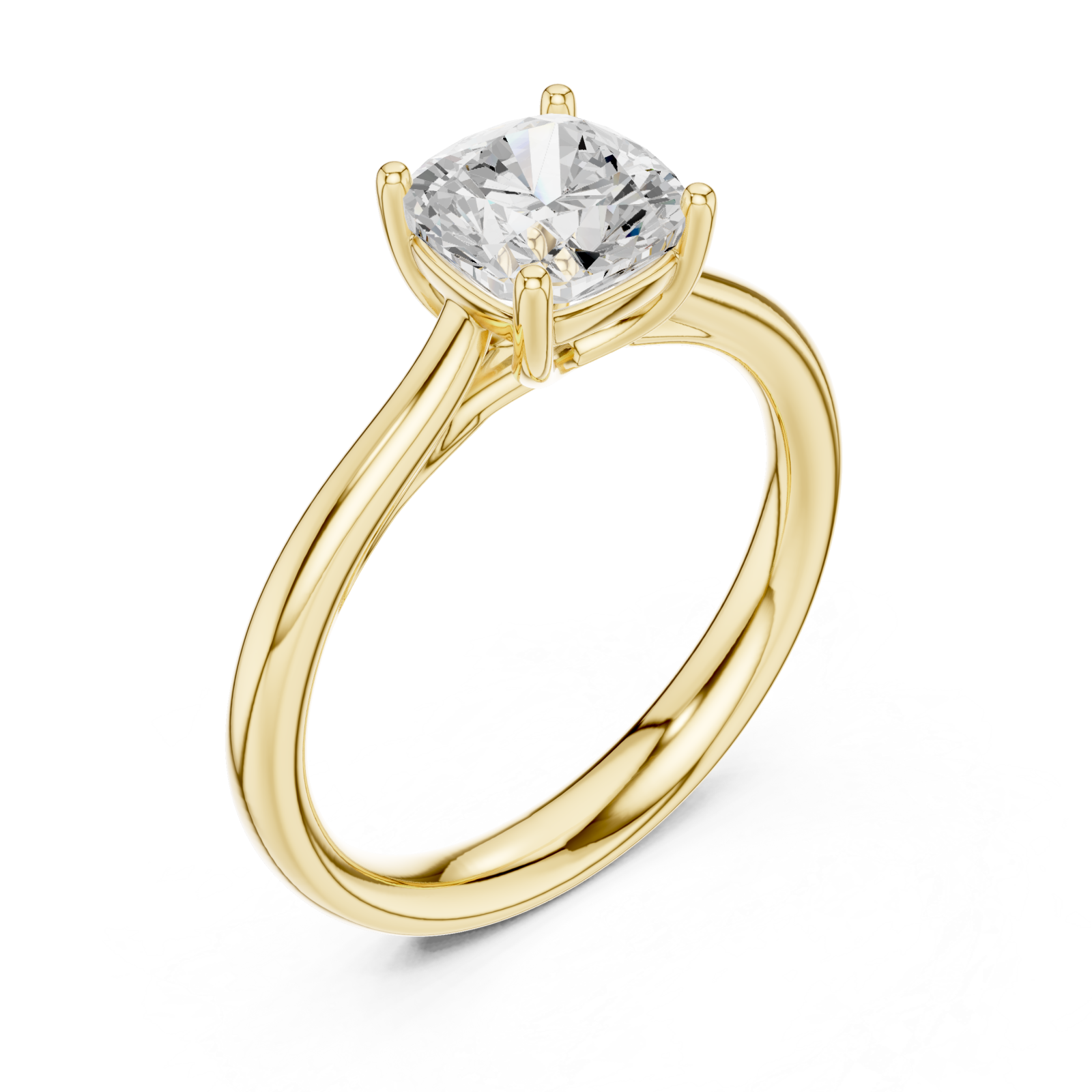 Gold Celeste Embrace Cushion Solitaire Ring Right View