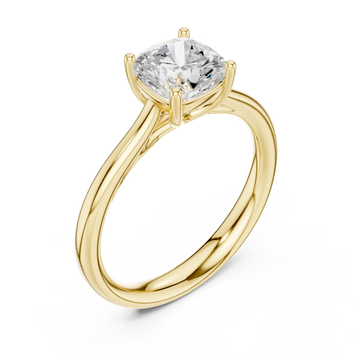 Gold Celeste Embrace Cushion Solitaire Ring Right View