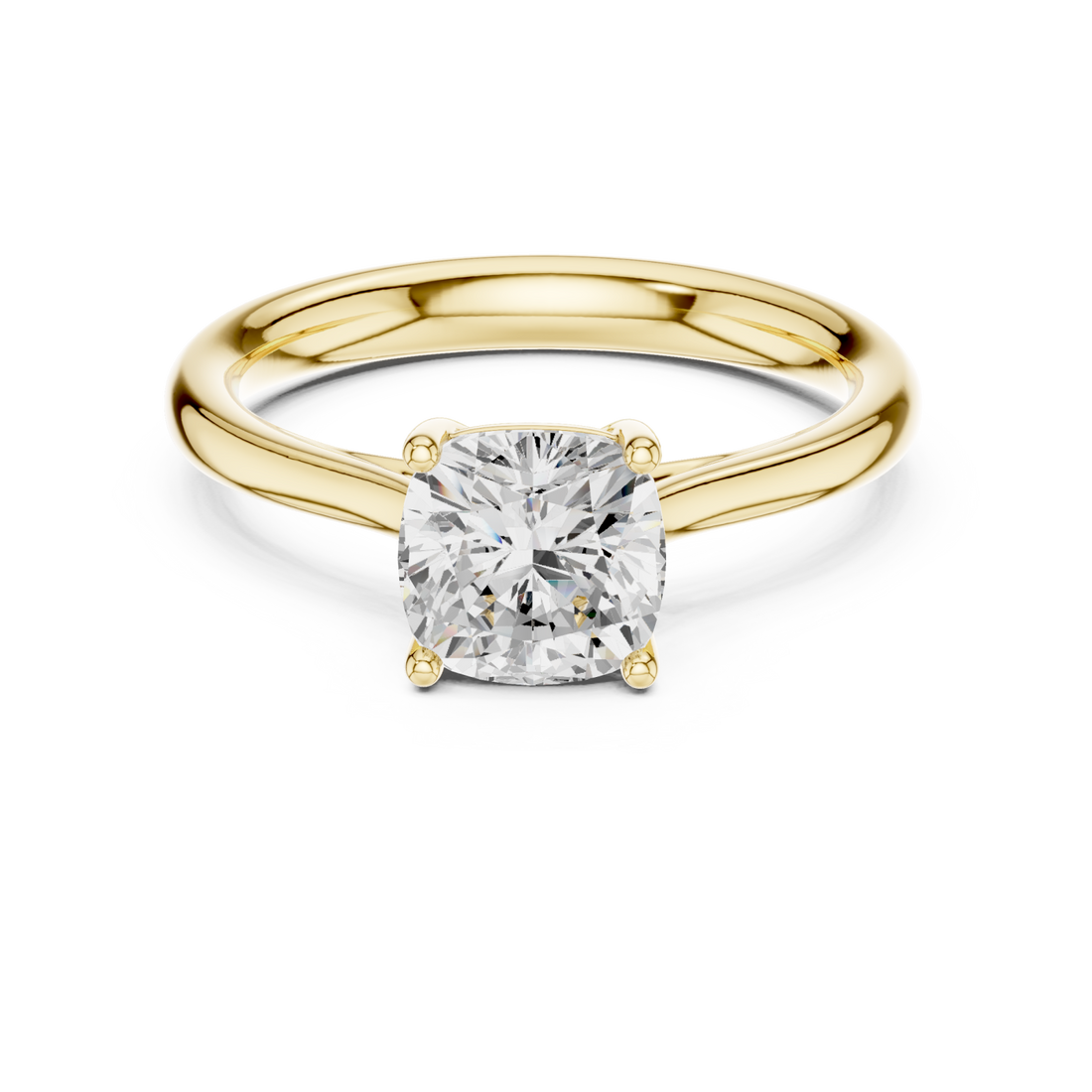 Gold Celeste Embrace Cushion Solitaire Ring Right View