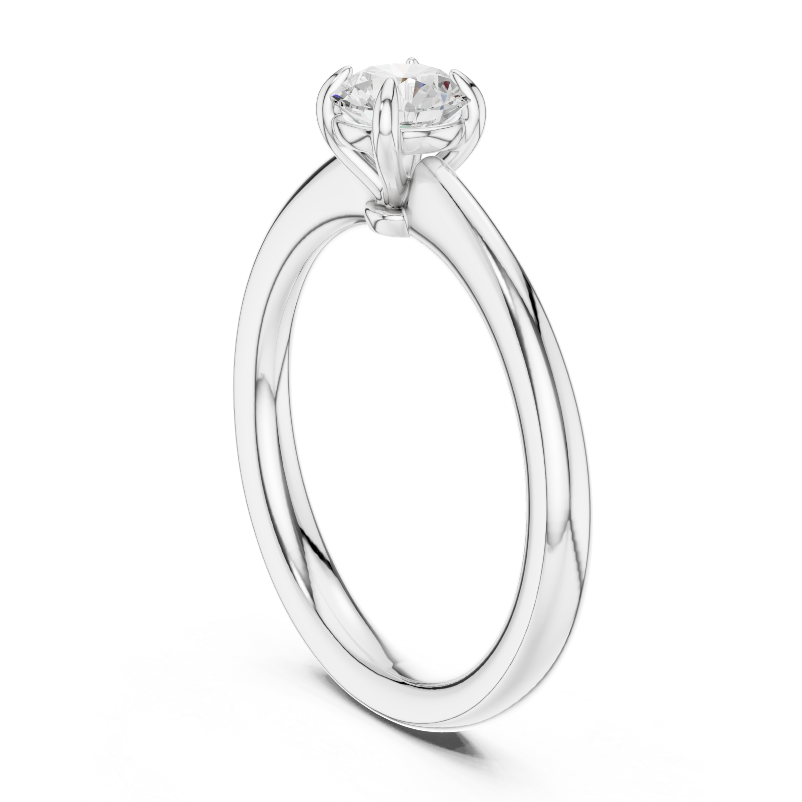  White Gold Celeste Embrace Round Solitaire Ring Left View