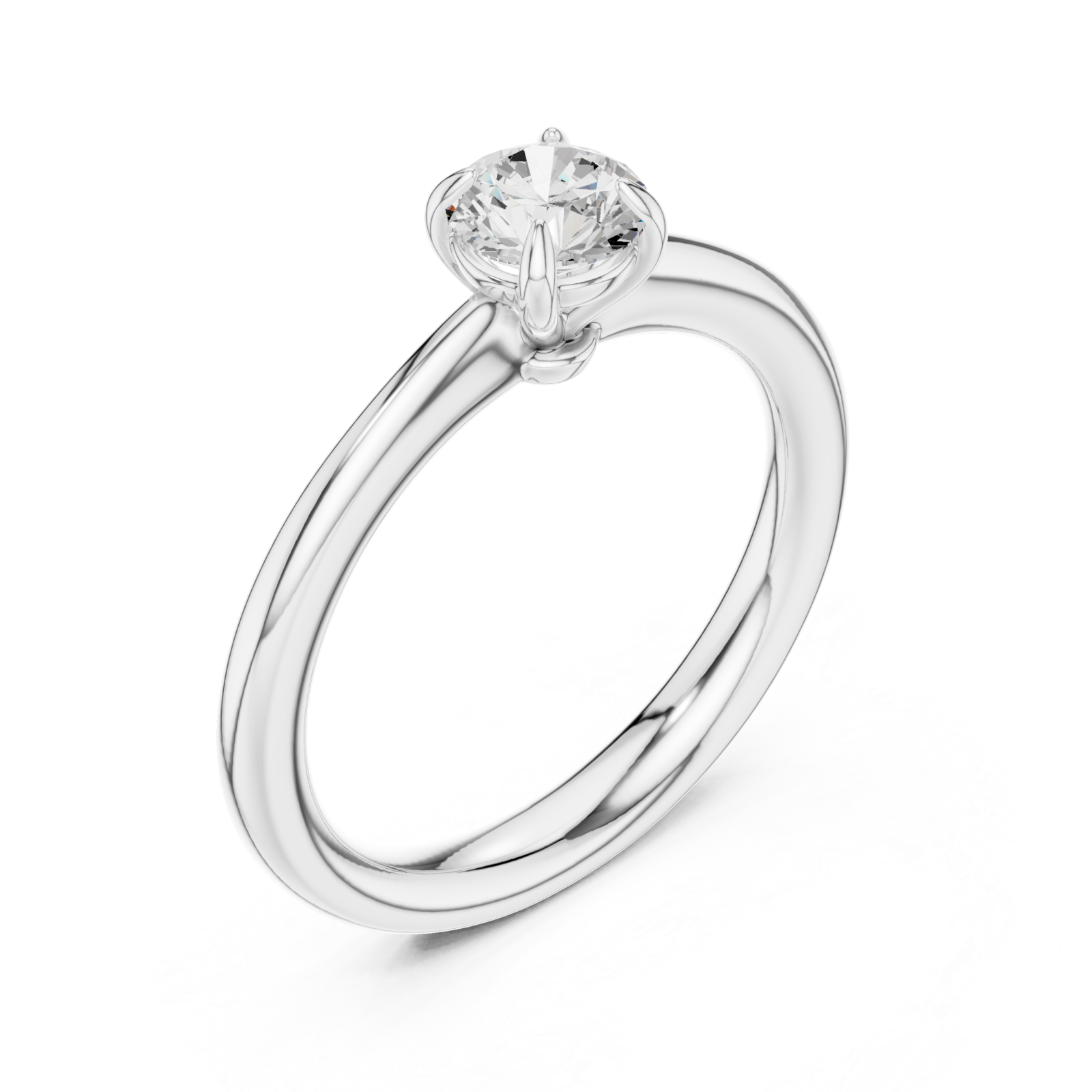  White Gold Celeste Embrace Round Solitaire Ring Right View