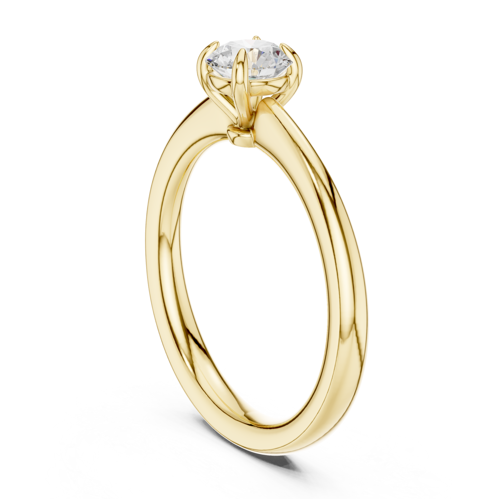  Gold Celeste Embrace Round Solitaire Ring Left View