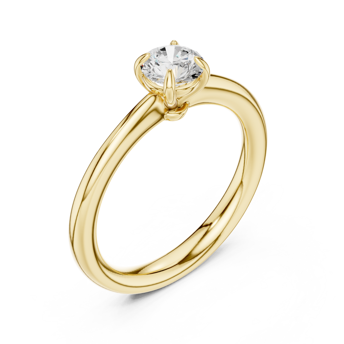 Gold Celeste Embrace Round Solitaire Ring Right View