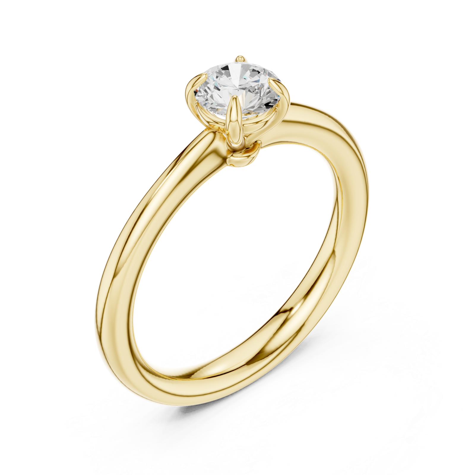Gold Celeste Embrace Round Solitaire Ring Right View