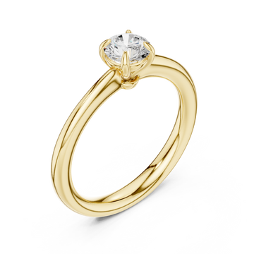 Gold Celeste Embrace Round Solitaire Ring Right View