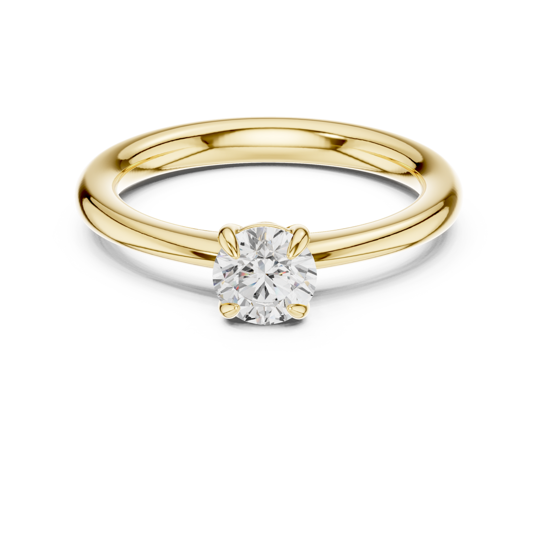Gold Celeste Embrace Round Solitaire Ring Right View