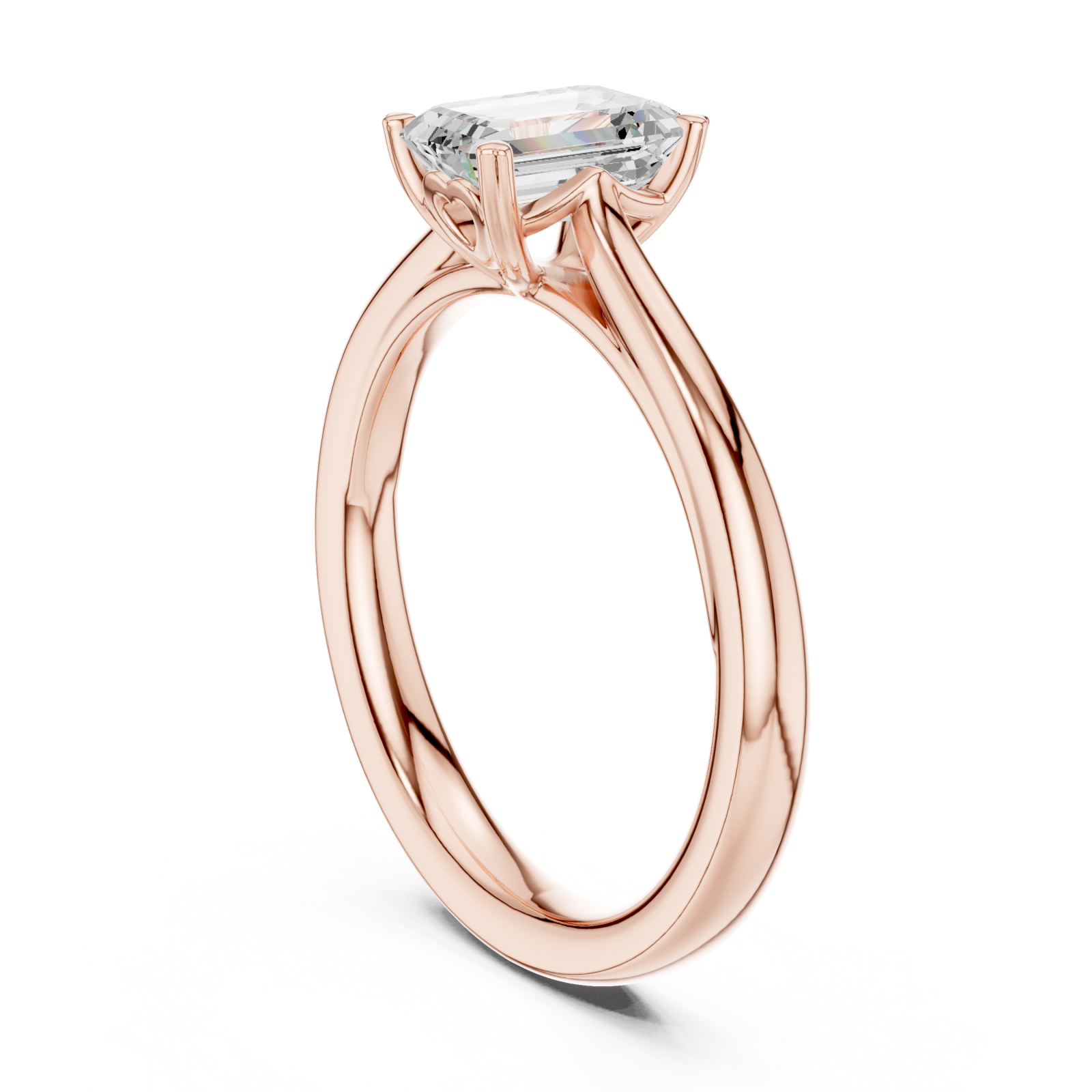  Rose Gold Classic Whisper Solitaire Ring Left View