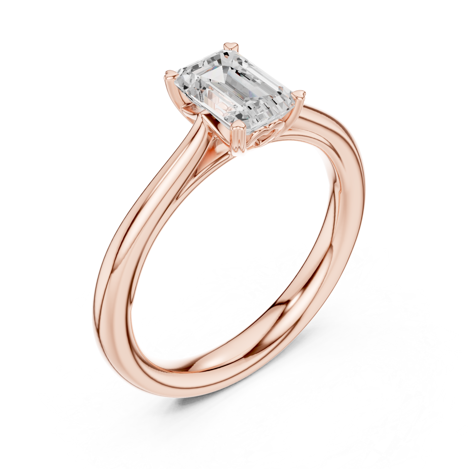  Rose Gold Classic Whisper Solitaire Ring Right View