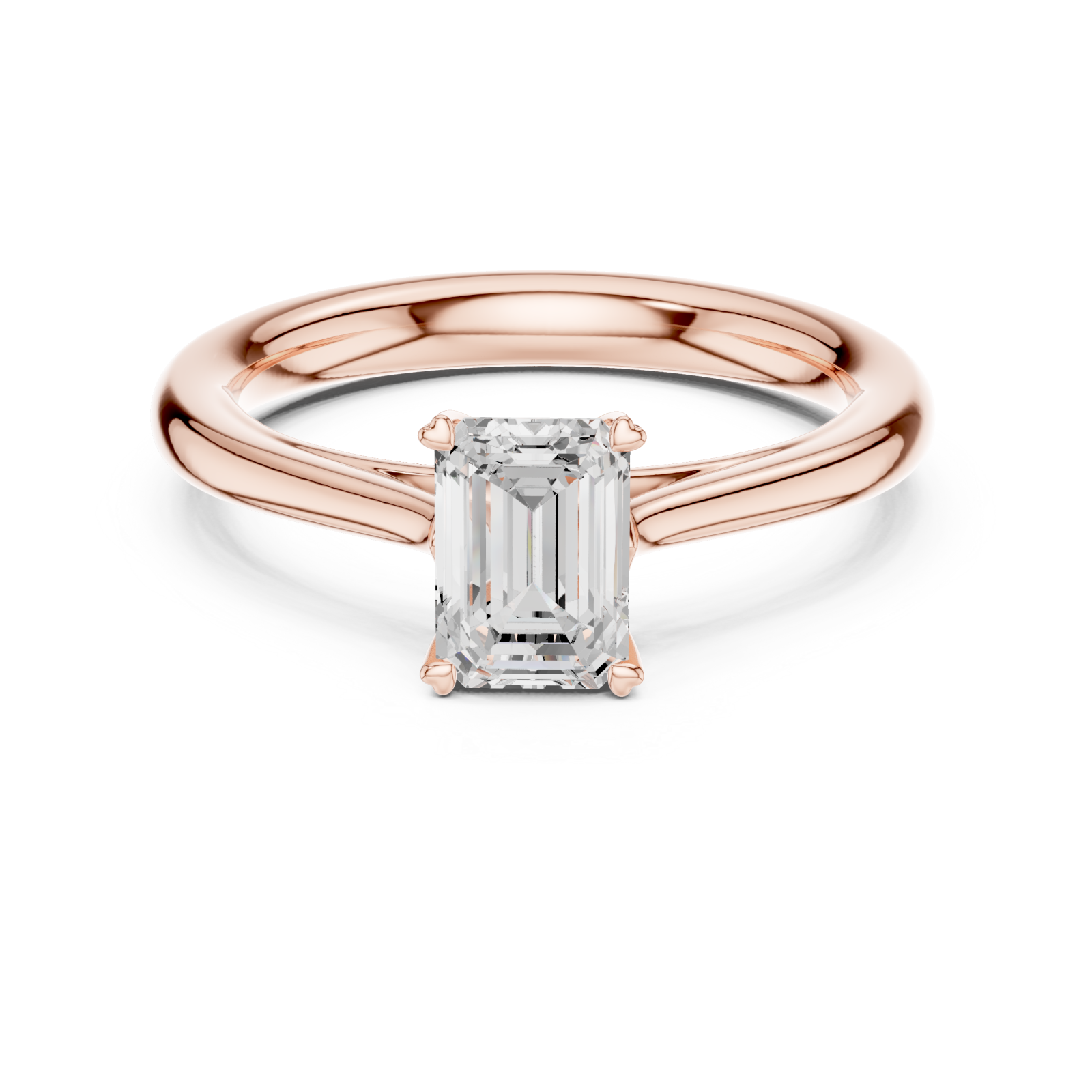  Rose Gold Classic Whisper Solitaire Ring Front View