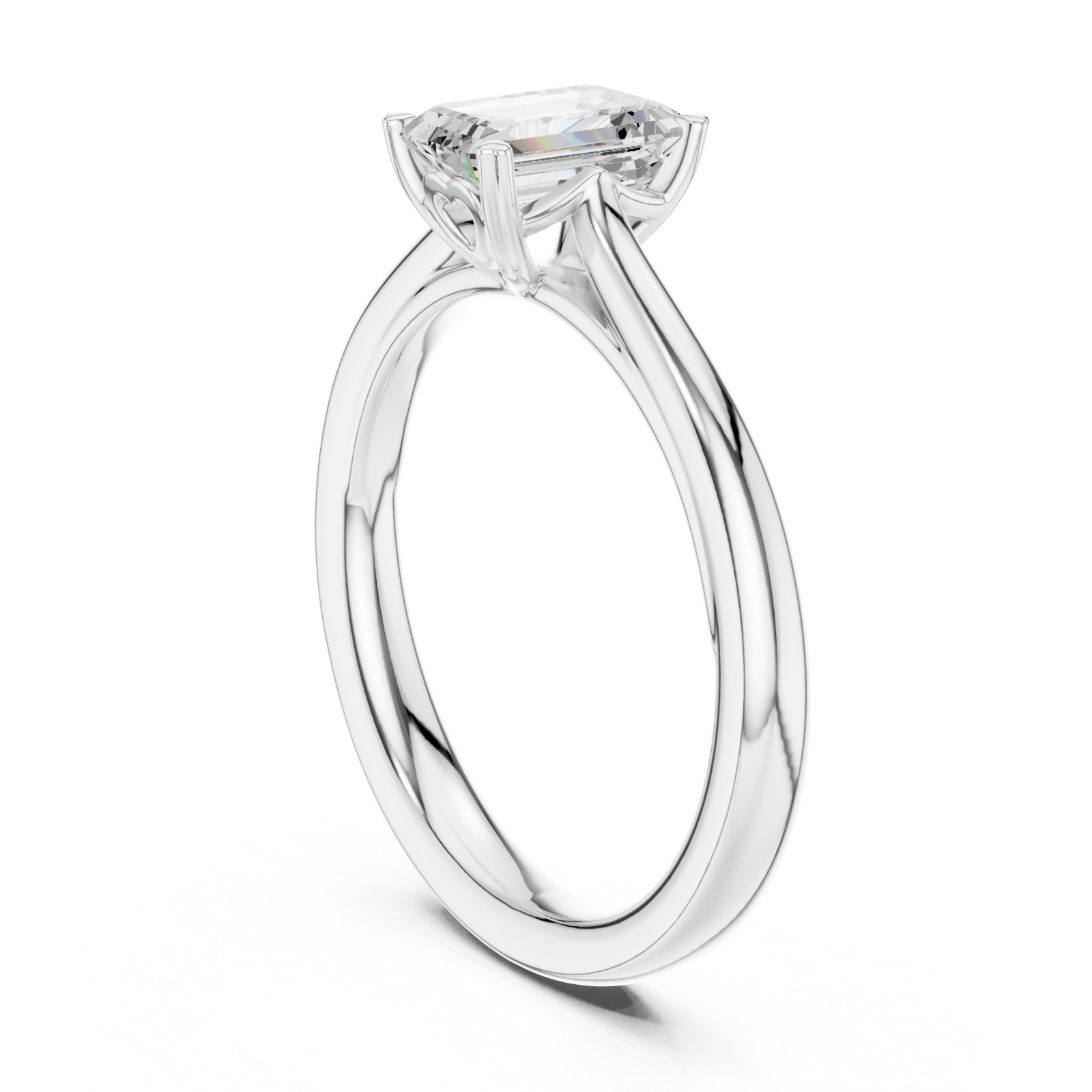  White Gold Classic Whisper Solitaire Ring Left View