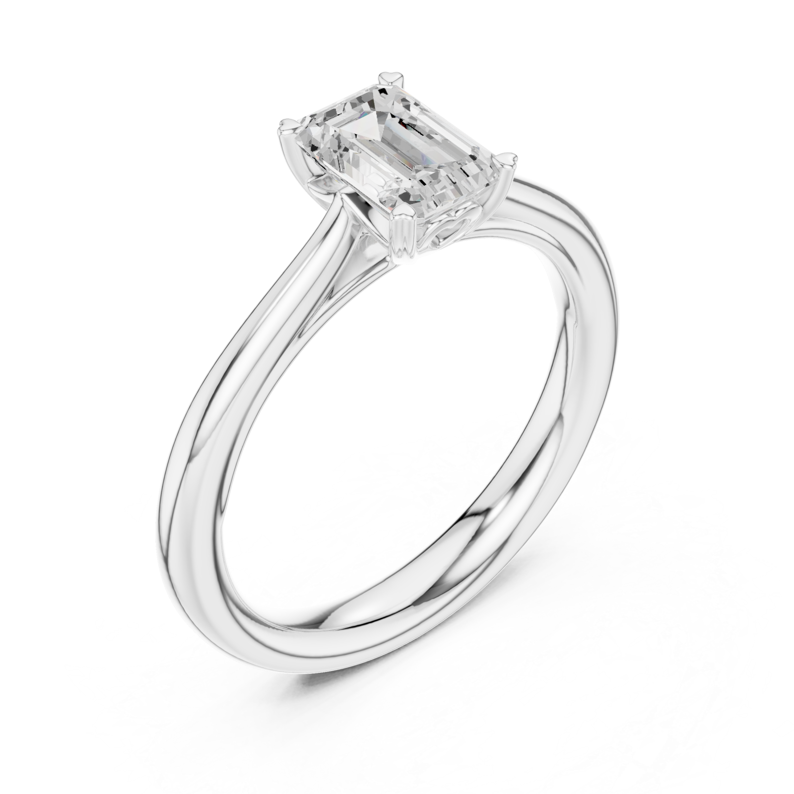  White Gold Classic Whisper Solitaire Ring Right View