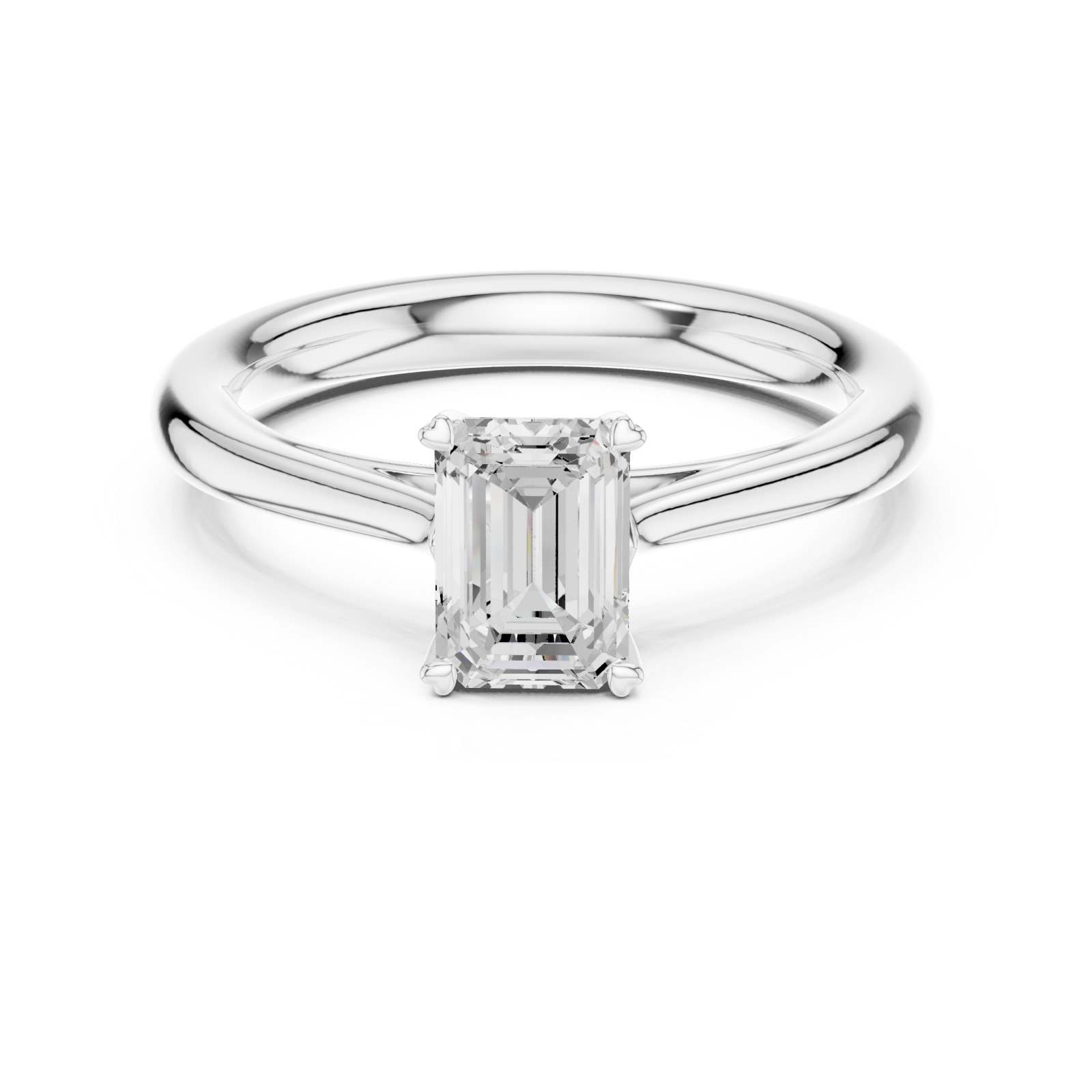  White Gold Classic Whisper Solitaire Ring Front View