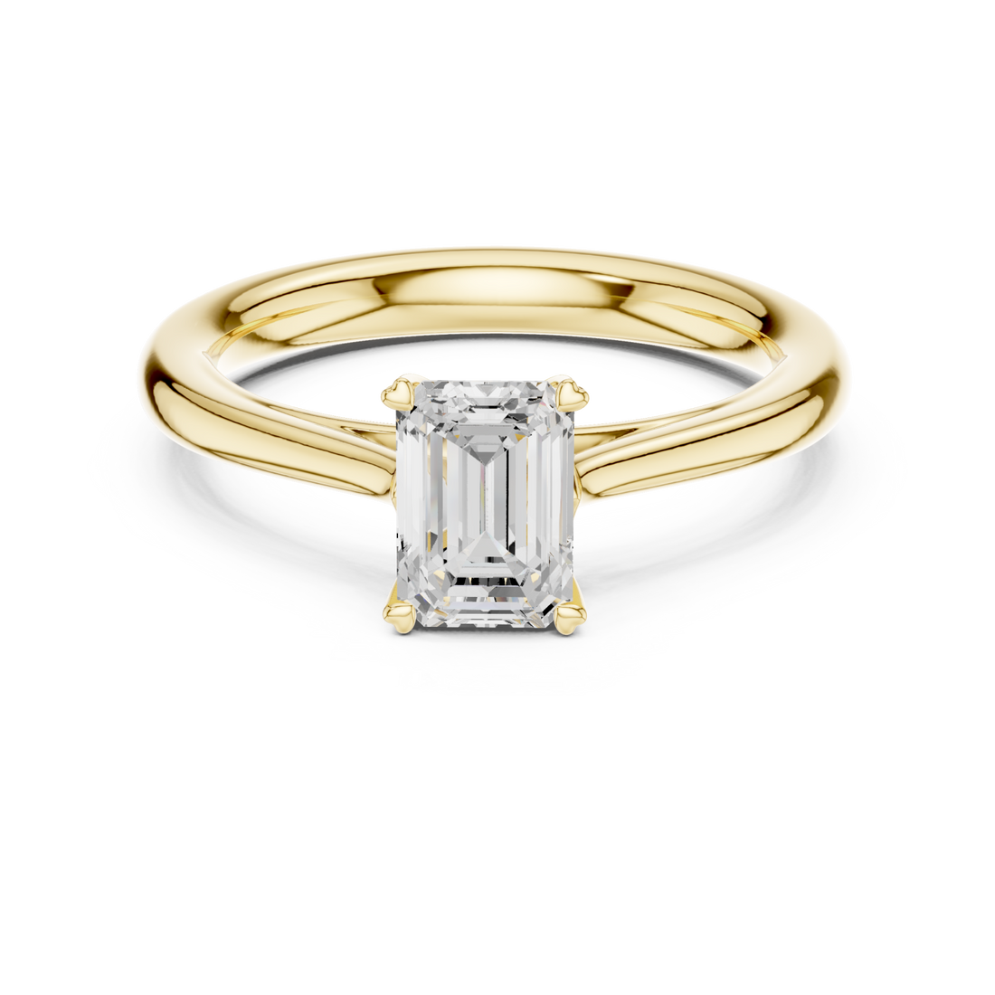 Gold Classic Whisper Solitaire Ring Right View