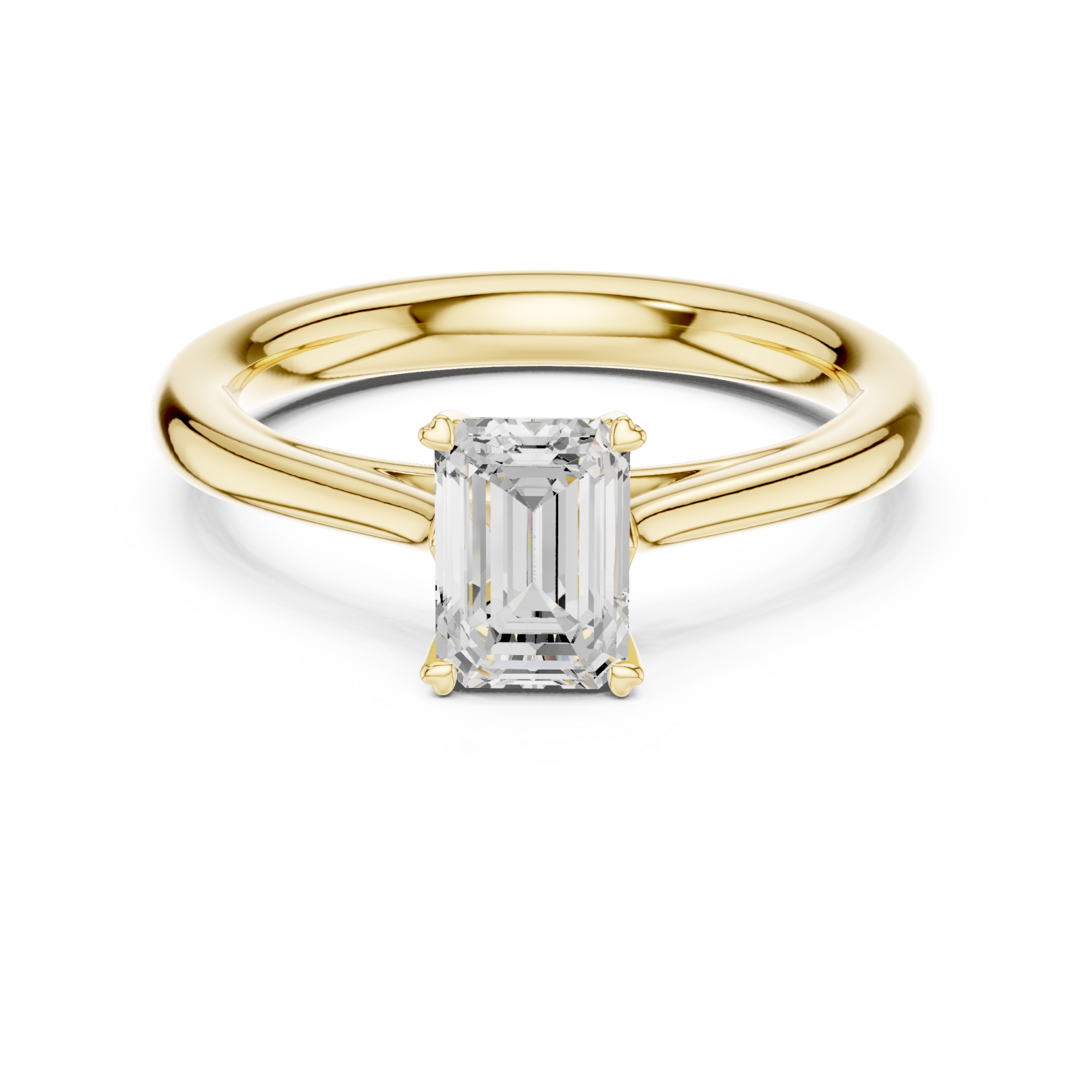  Gold Classic Whisper Solitaire Ring Front View