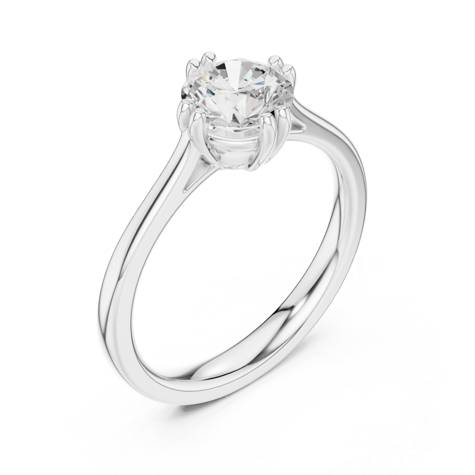  White Gold Whispering Petal Solitaire Ring Right View