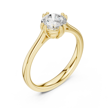 Gold Whispering Petal Solitaire Ring Right View