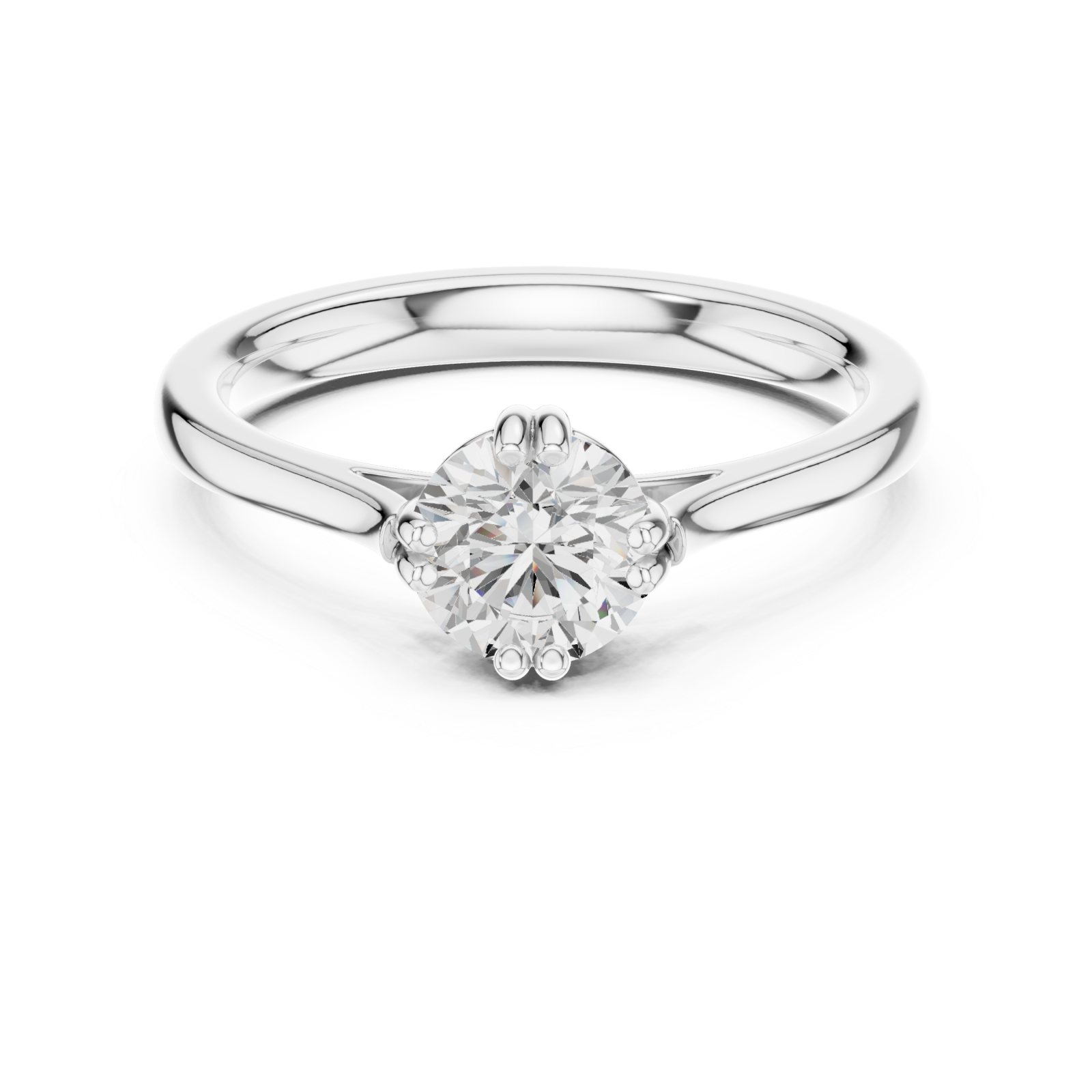  White Gold Celestial Whisper Ring Front View