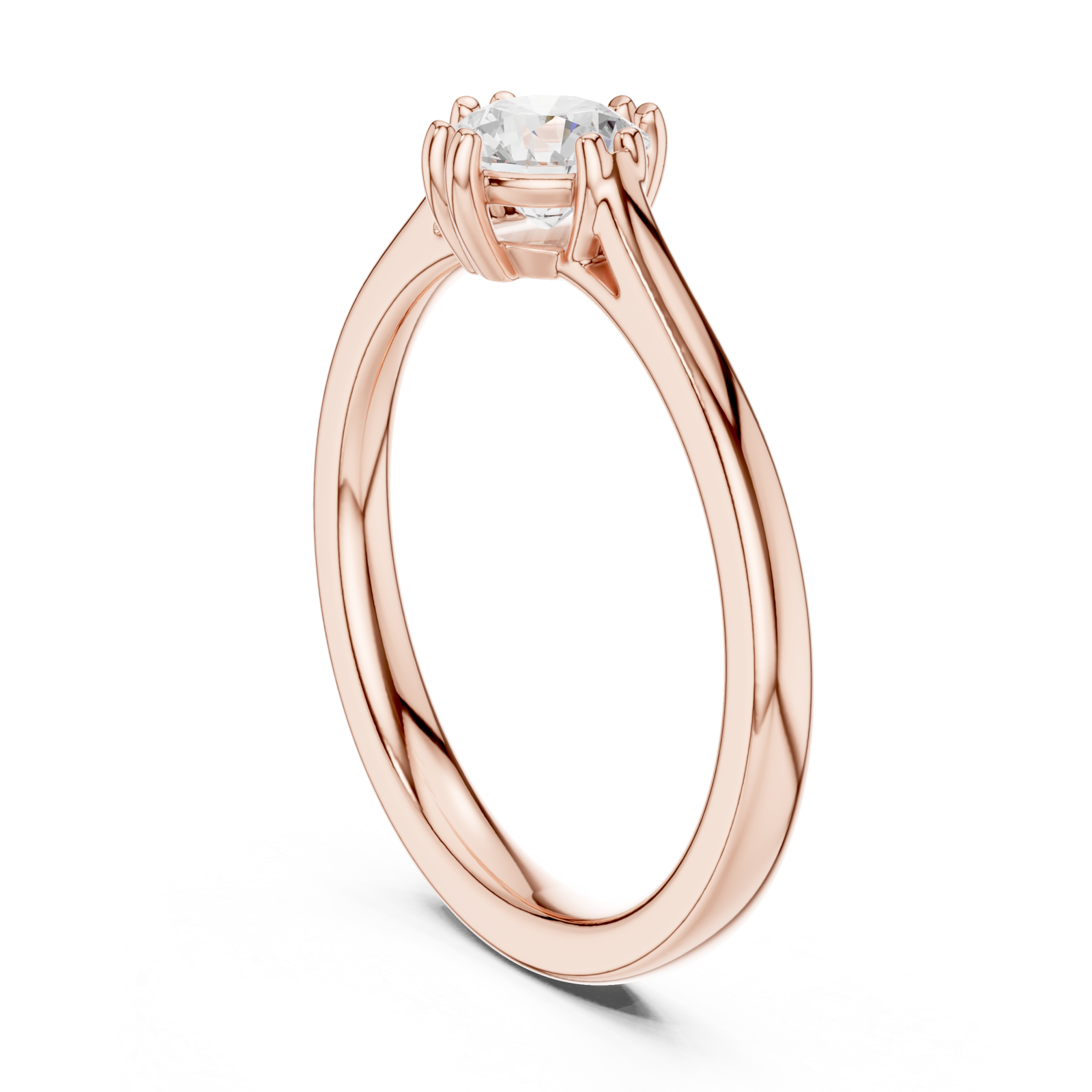  Rose Gold Elegant Whisper Embrace Ring Left View