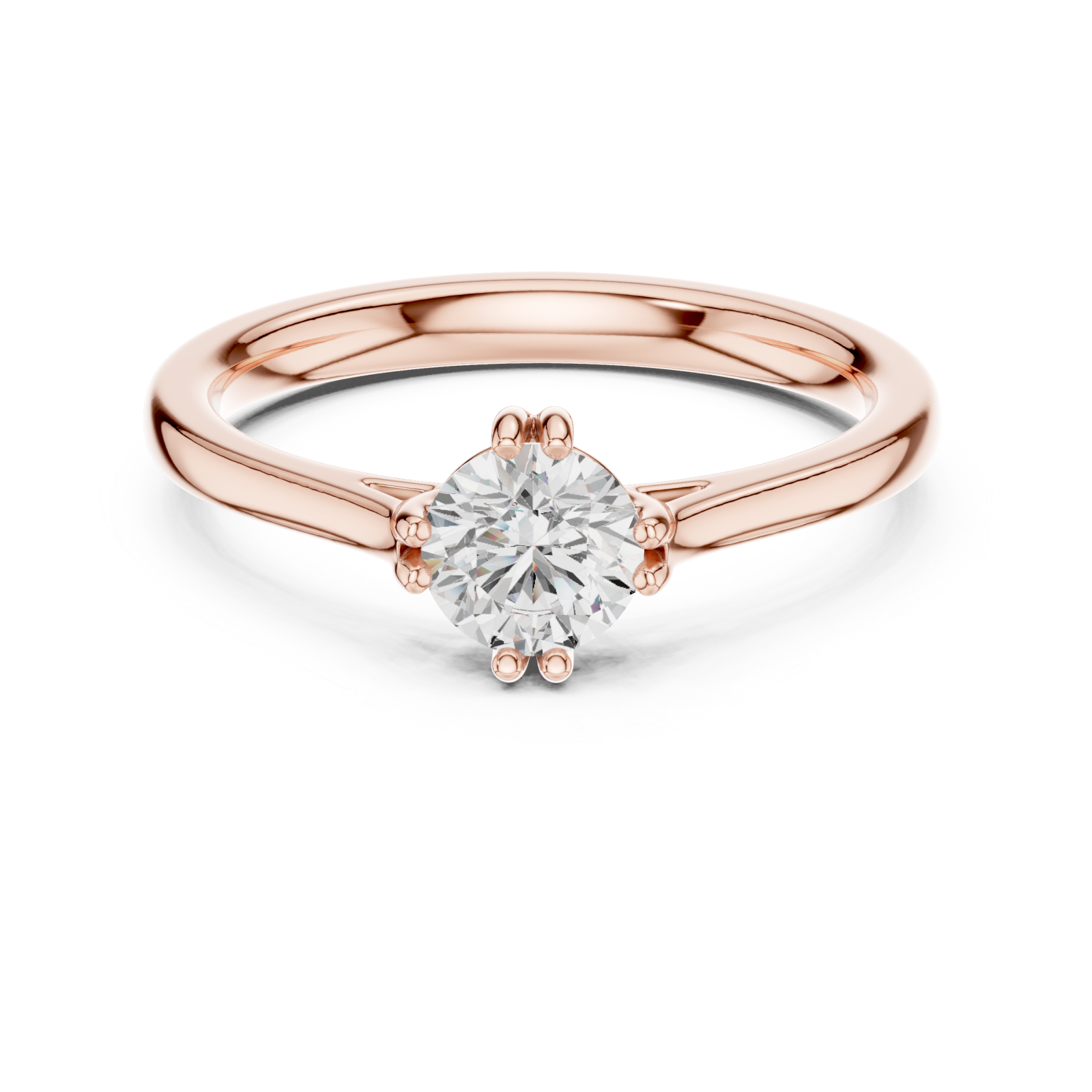  Rose Gold Elegant Whisper Embrace Ring Front View