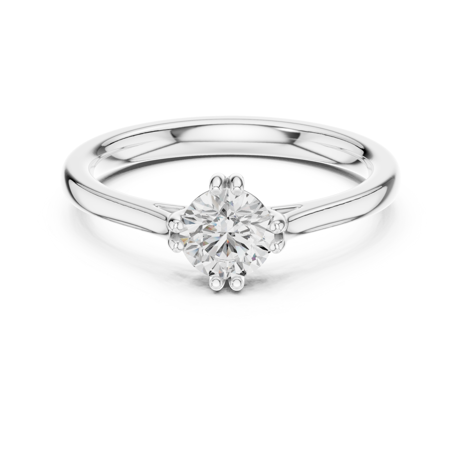  White Gold Elegant Whisper Embrace Ring Front View