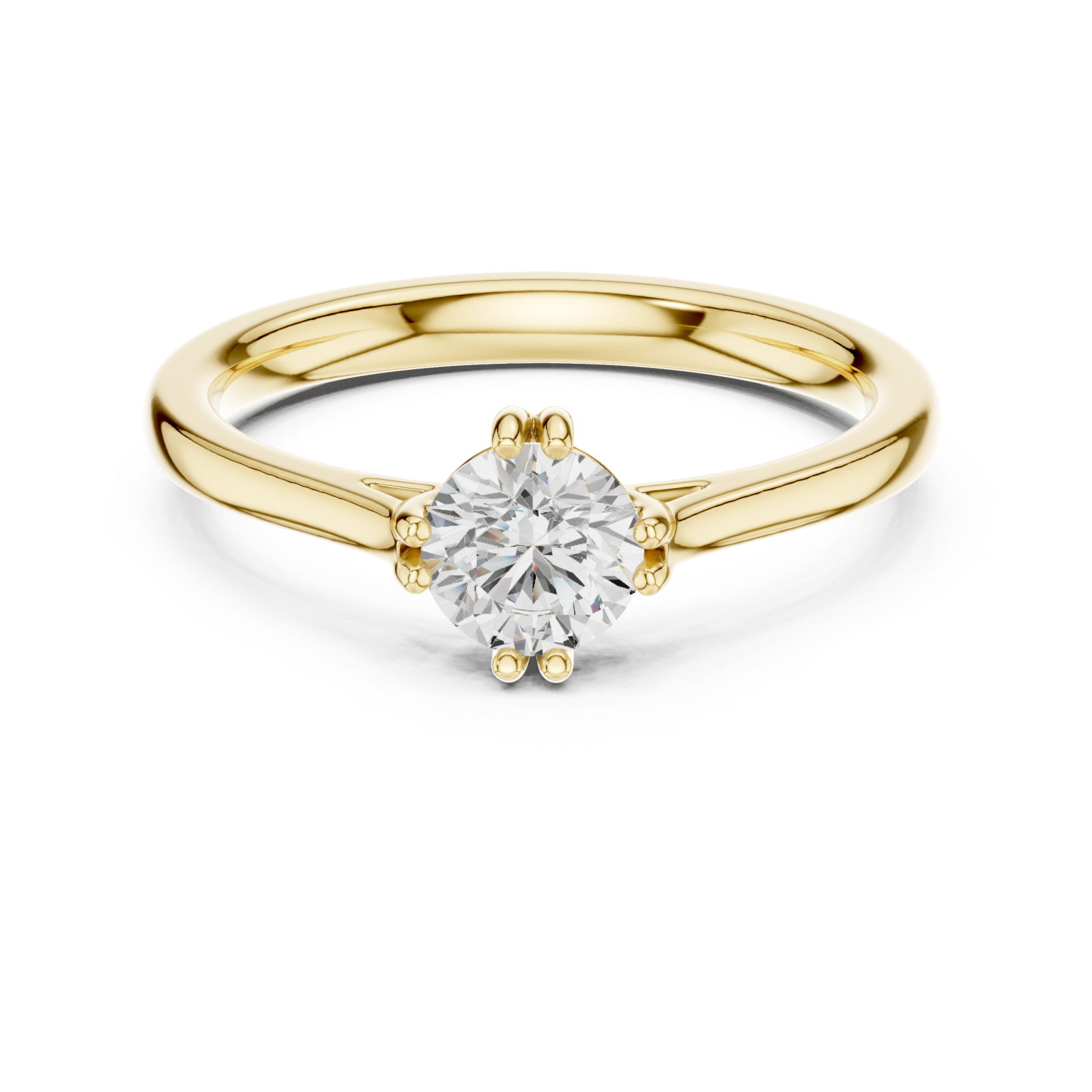  Gold Elegant Whisper Embrace Ring Front View