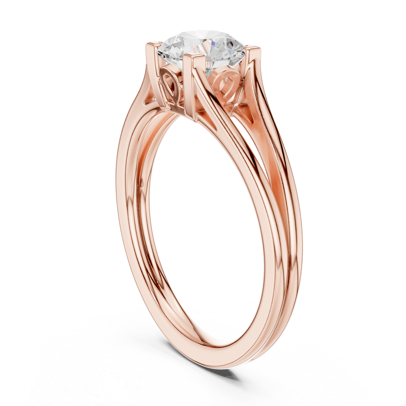  Rose Gold Everlight Promise Modern Ring Left View
