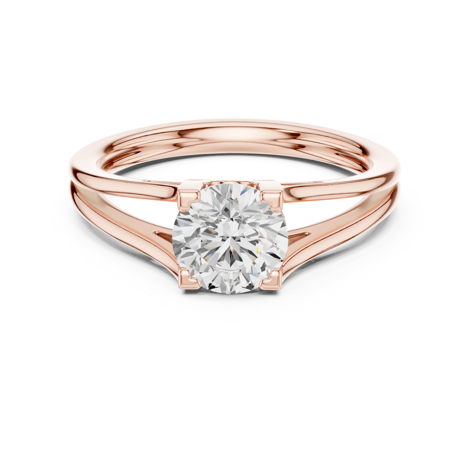  Rose Gold Everlight Promise Modern Ring Front View