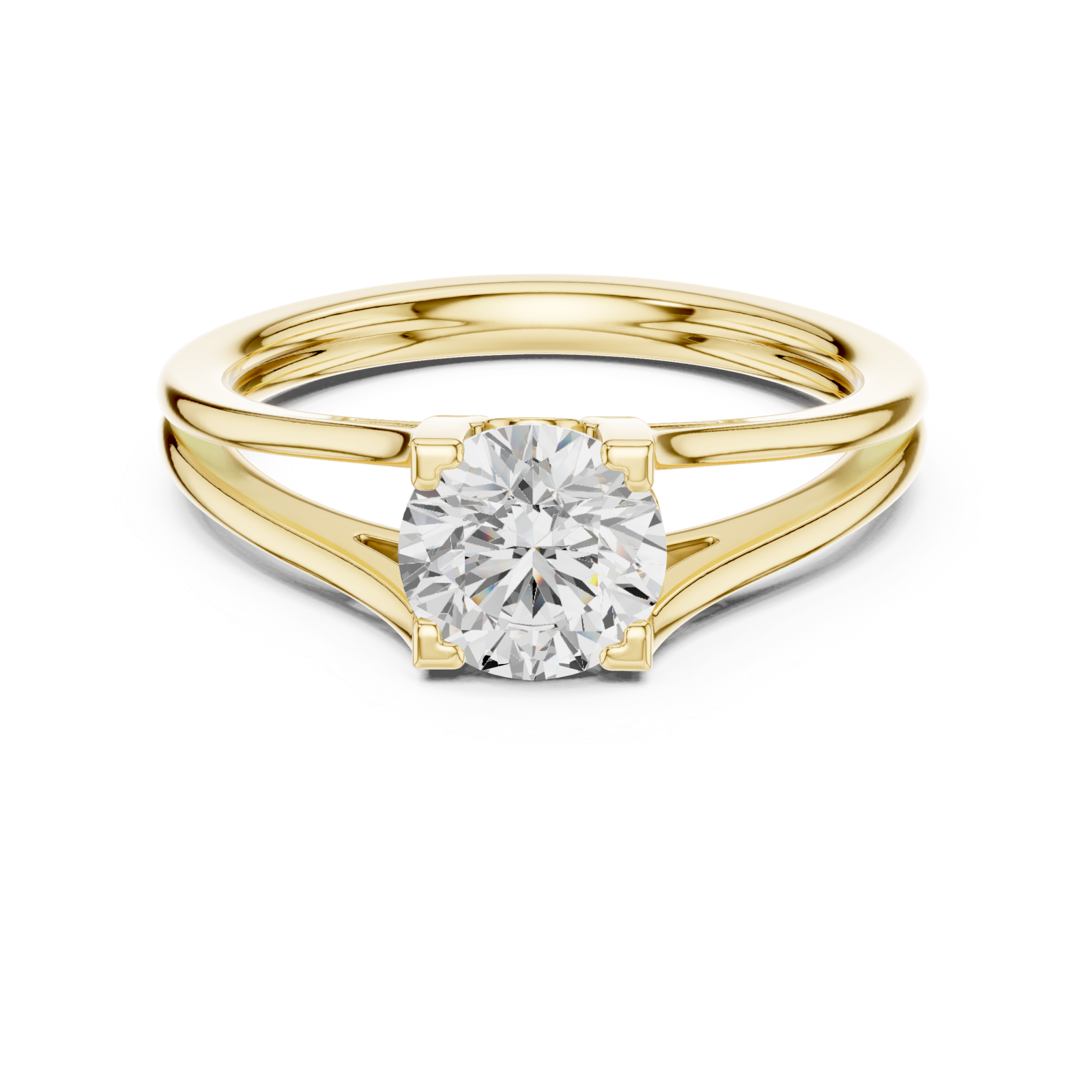  Gold Everlight Promise Modern Ring Front View