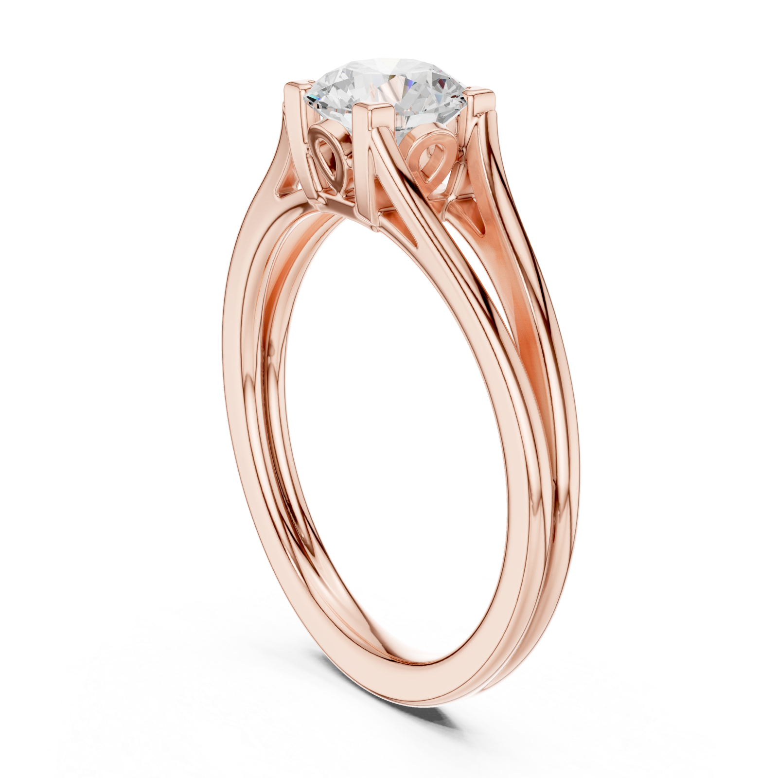 Rose Gold Celeste Grace Solitaire Ring Left View