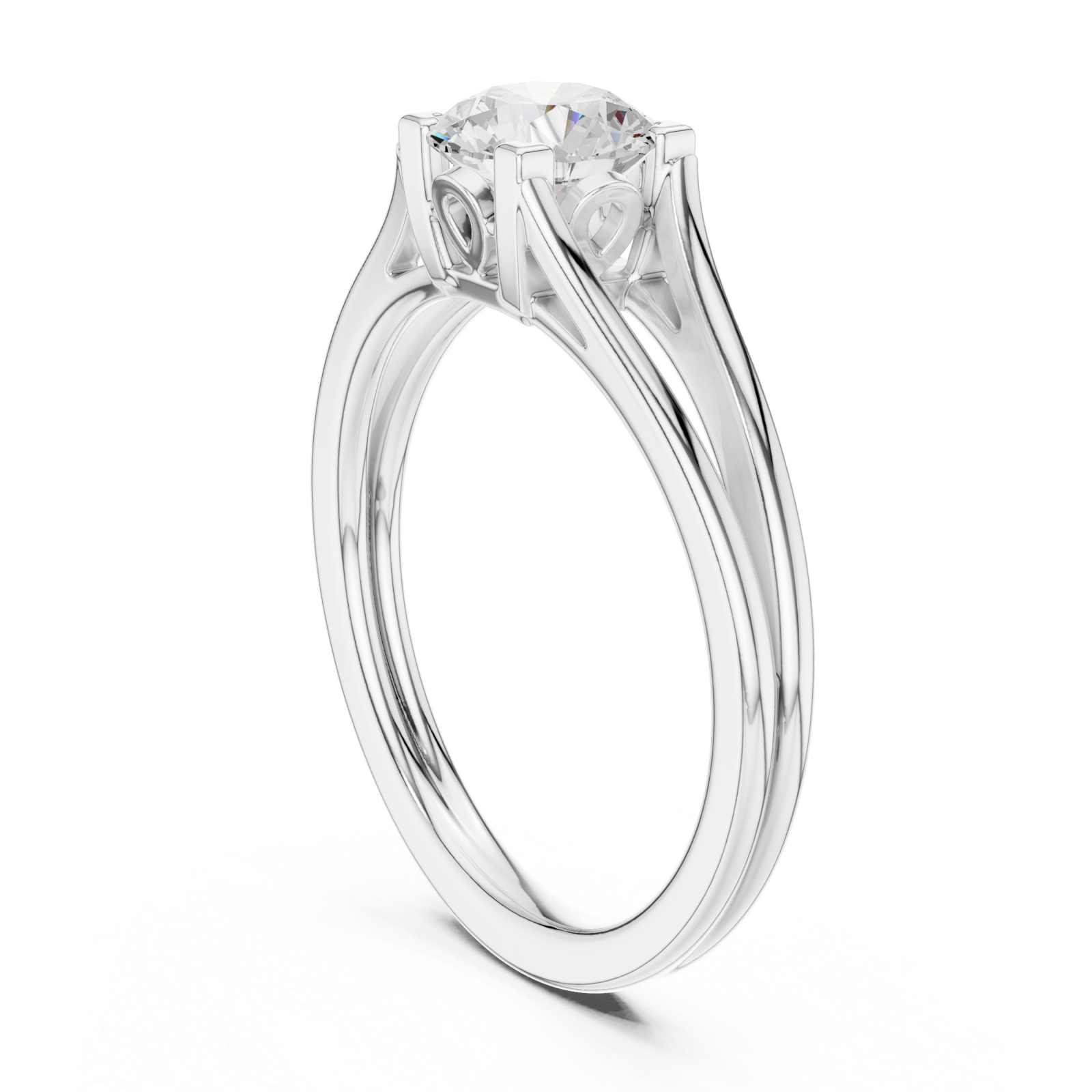  White Gold Celeste Grace Solitaire Ring Left View