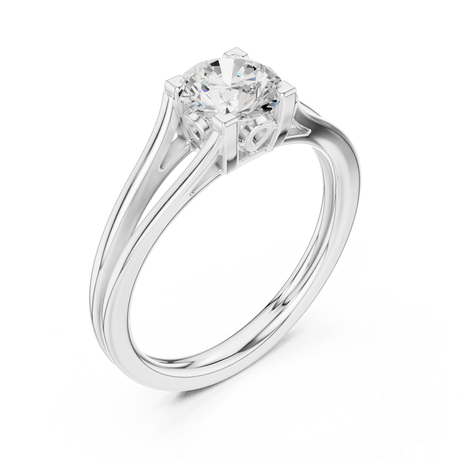  White Gold Celeste Grace Solitaire Ring Right View