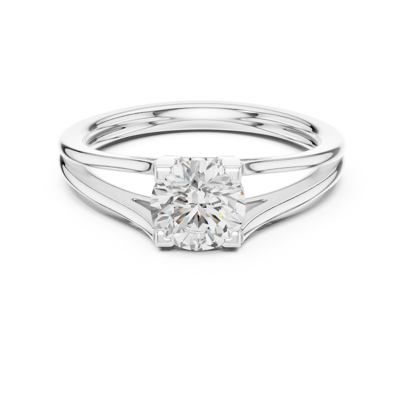  White Gold Celeste Grace Solitaire Ring Front View