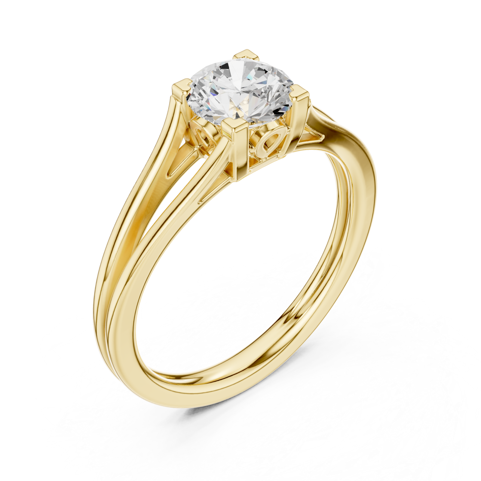 Gold Celeste Grace Solitaire Ring Right View
