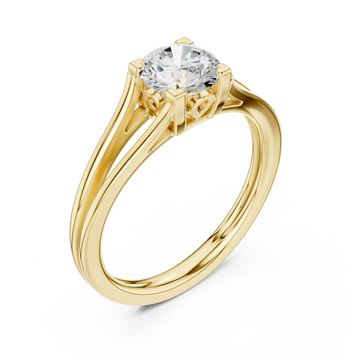 Gold Celeste Grace Solitaire Ring Right View