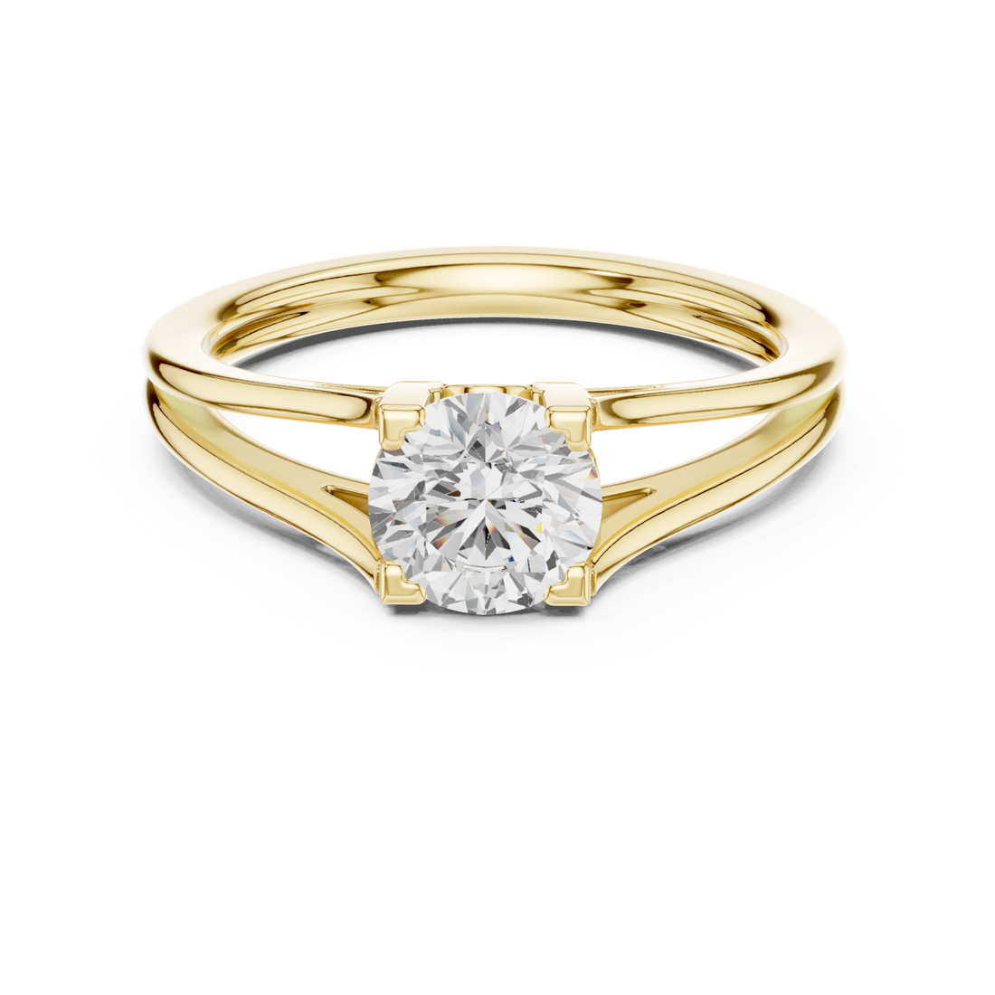 Gold Celeste Grace Solitaire Ring Right View
