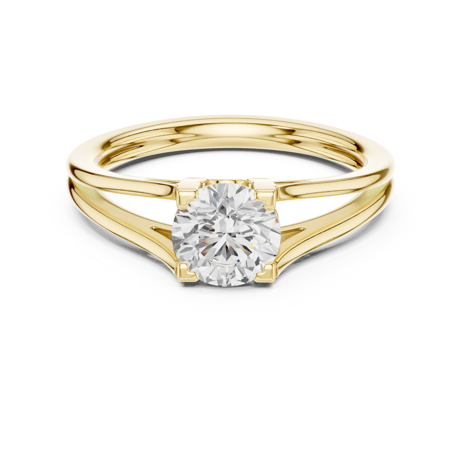  Gold Celeste Grace Solitaire Ring Front View