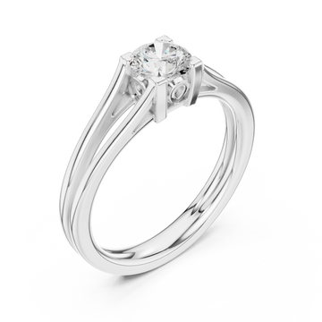  White Gold Radiant Solstice Two-Tier Solitaire Ring Right View