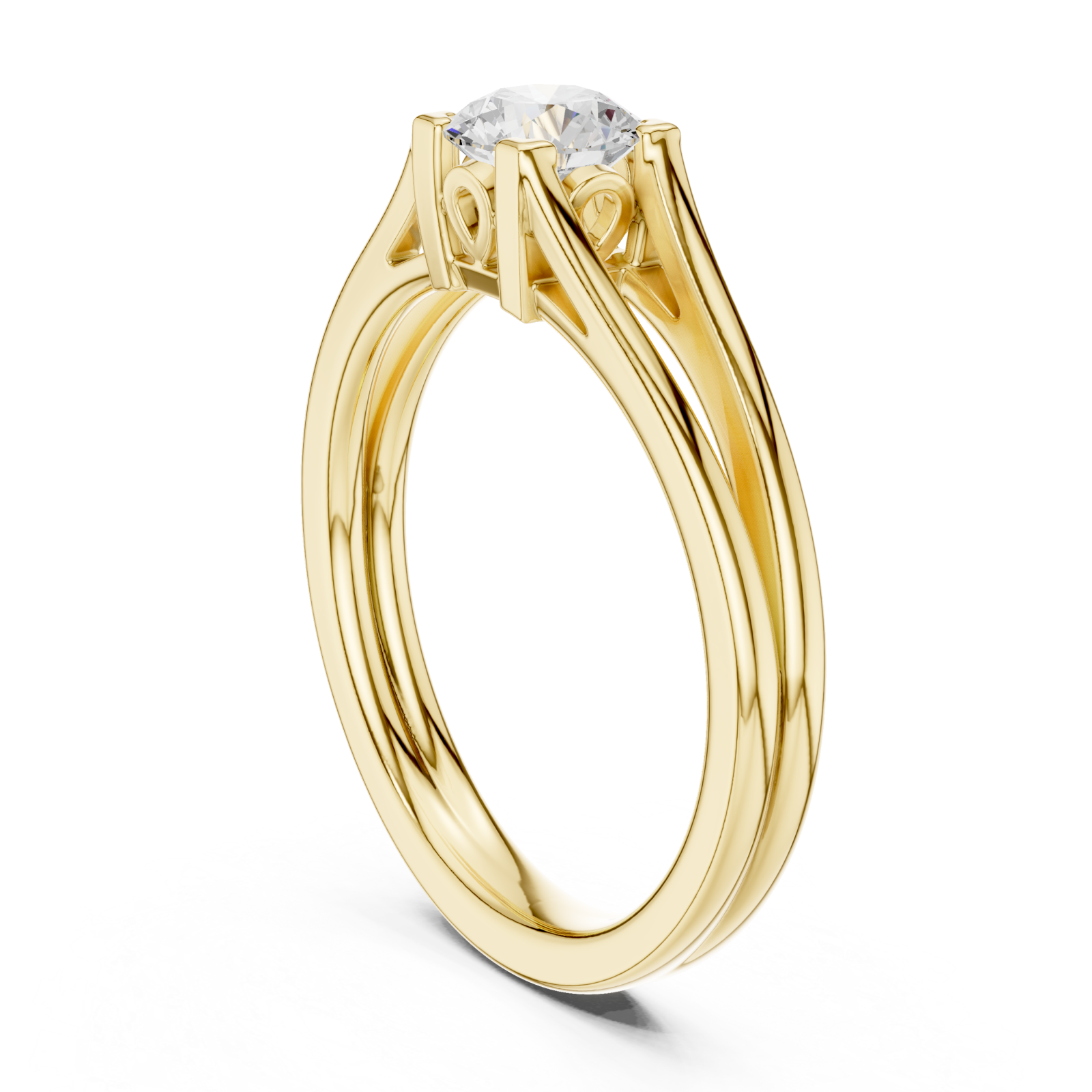  Gold Radiant Solstice Two-Tier Solitaire Ring Left View