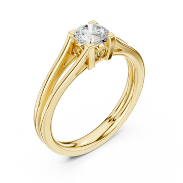 Gold Radiant Solstice Two-Tier Solitaire Ring Right View