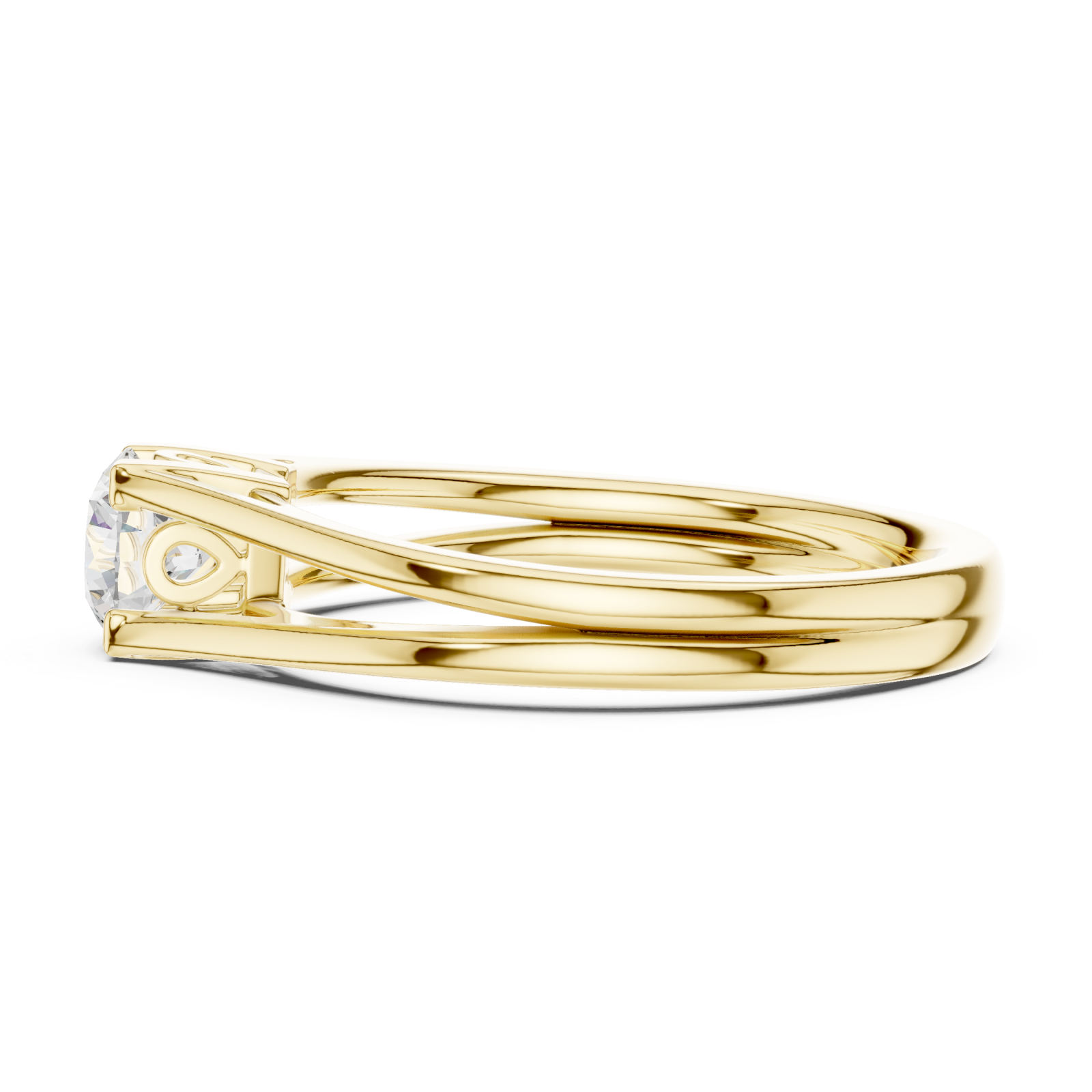  Gold Radiant Solstice Two-Tier Solitaire Ring Side View